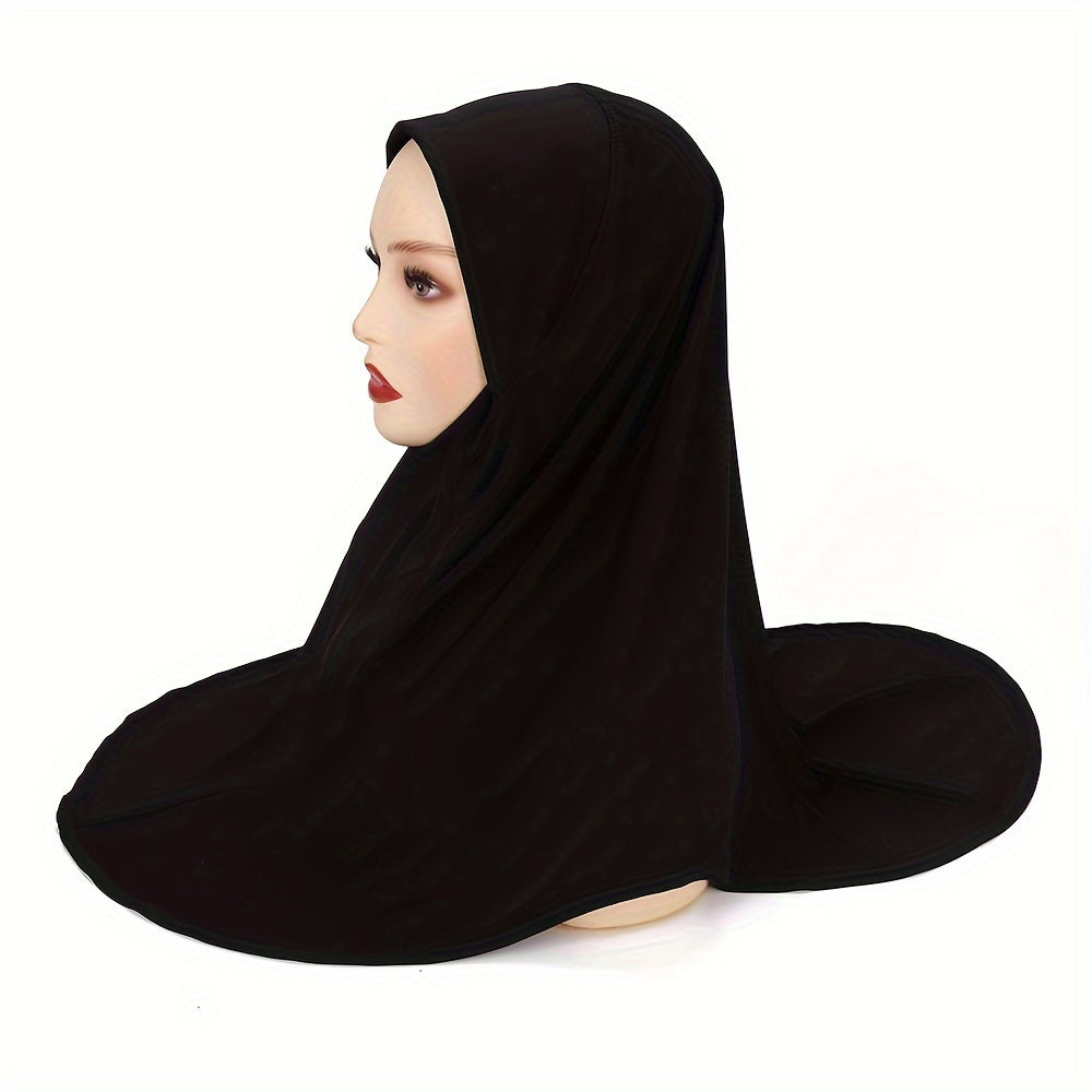 Women's Solid Color Amira Hijab Breathable Lightweight Muslim Headscarf