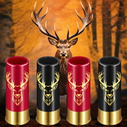 Set of 4 Reusable Plastic Shot Glasses with Deer and Skull Designs and Bullet-Shaped Cups