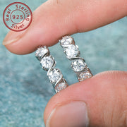 Sterling Silver Moissanite Earrings for Women 4mm Round 4.8ct Jewelry