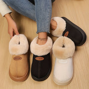 Women's Snow Boots Faux Fur Thick Sole Non-Slip Indoor Outdoor Slippers