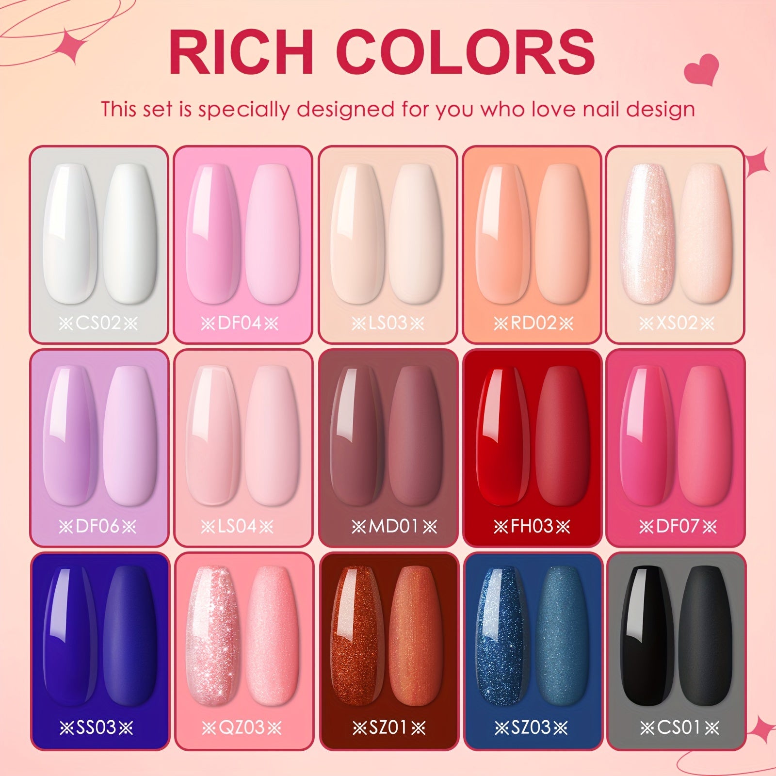 15-Color Gel Nail Polish Kit with UV LED Lamp and Electric Nail Drill Cruelty-Free Vegan