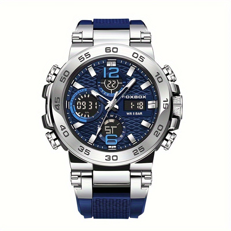 Multi-Functional Chronograph Watch with Dual Display for Men and Women