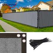 Gray Outdoor Privacy Screen 5x50 Feet Wind Blocker for Fences with Zip Ties