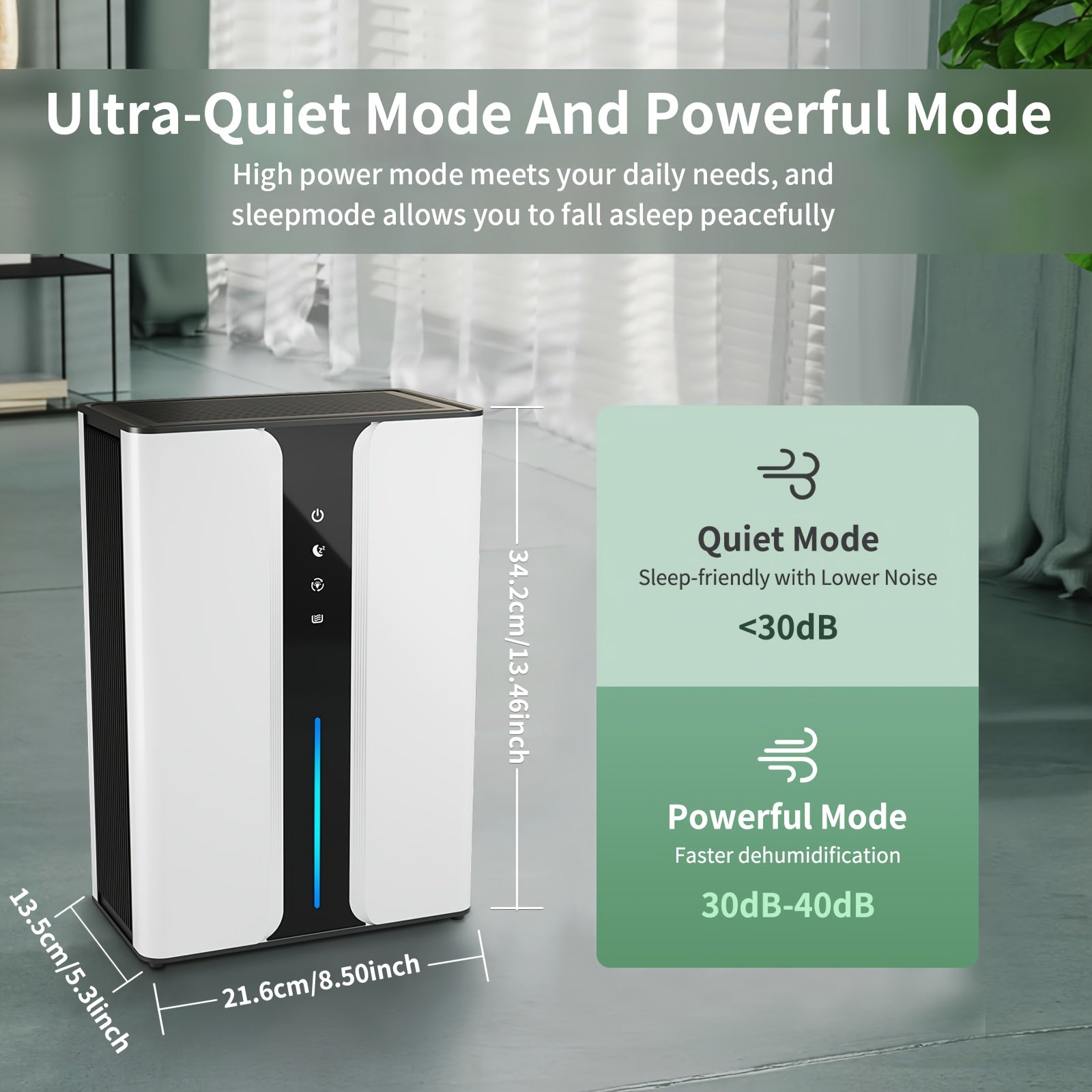 Home Dehumidifier 95oz for Basement Bathroom Bedroom with Drain Hose