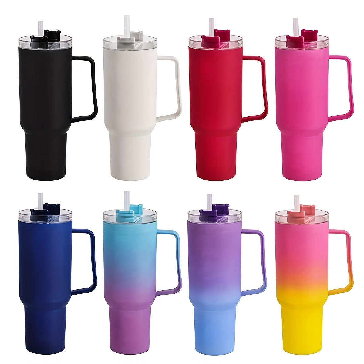 Lightweight Plastic Travel Mug with Straw for Hiking Hand Wash Only