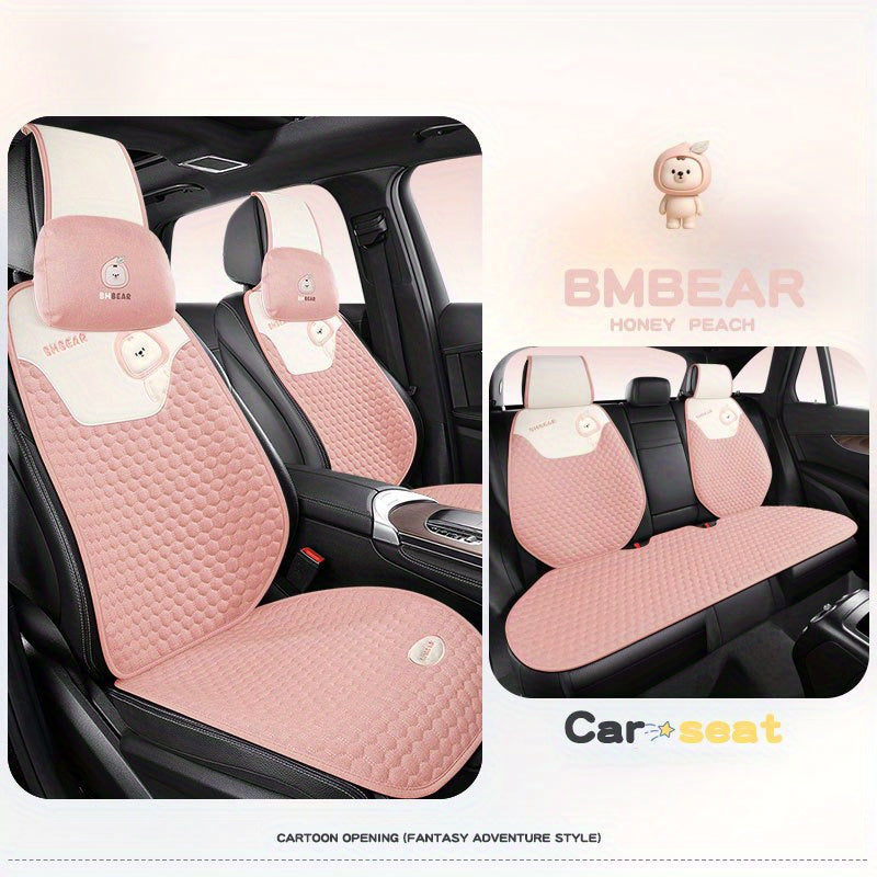 Universal 5-Seat Car Seat Covers Breathable Polyester All-Season Diamond Array