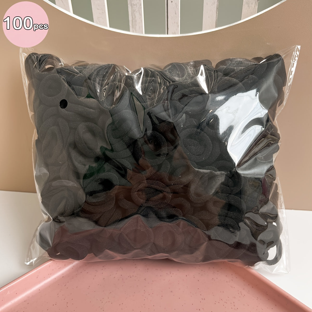 Girls Hair Elastics Pack of 100 High Elasticity Rubber Bands for Buns and Ponytails