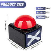 Black and Red Light-Up Buzzer for Trivia Games Classroom Activities