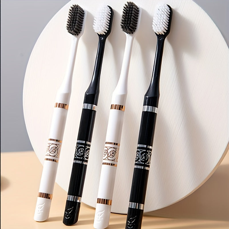 Set of 2 Soft Bristle Full-Size Toothbrushes for Adults and Travel