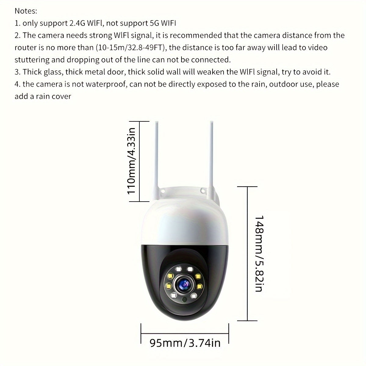 2MP HD Security Camera with Dual Band WiFi, Night Vision, Auto-Tracking and Alerts