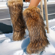 Women's Winter Warm Snow Boots Knee-High Slip-On Cold Weather Shoes