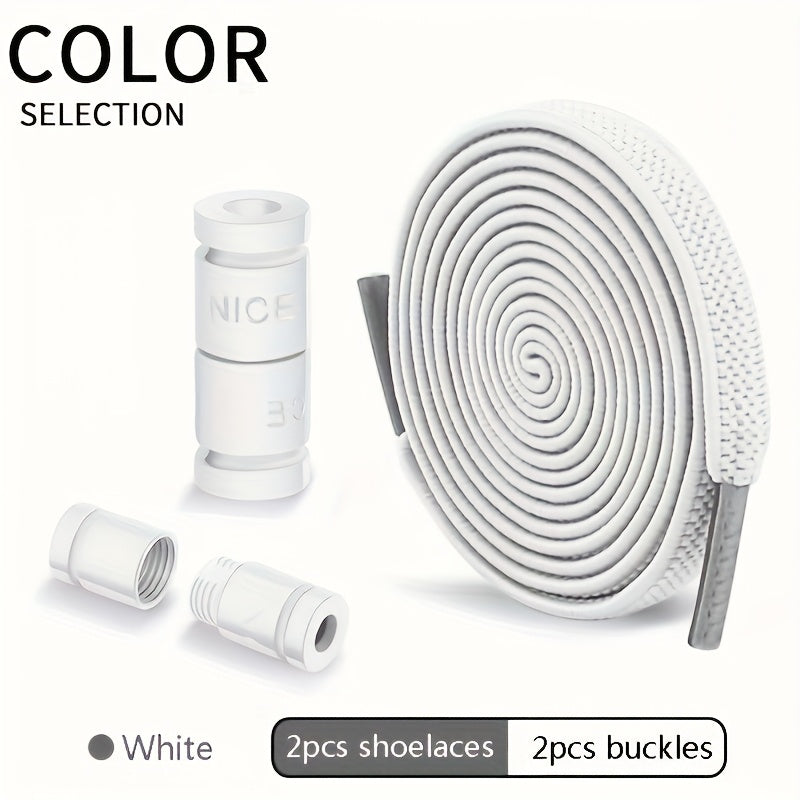 Unisex Elastic No-Tie Shoelaces with Locks Lightweight Acetate Sports Style