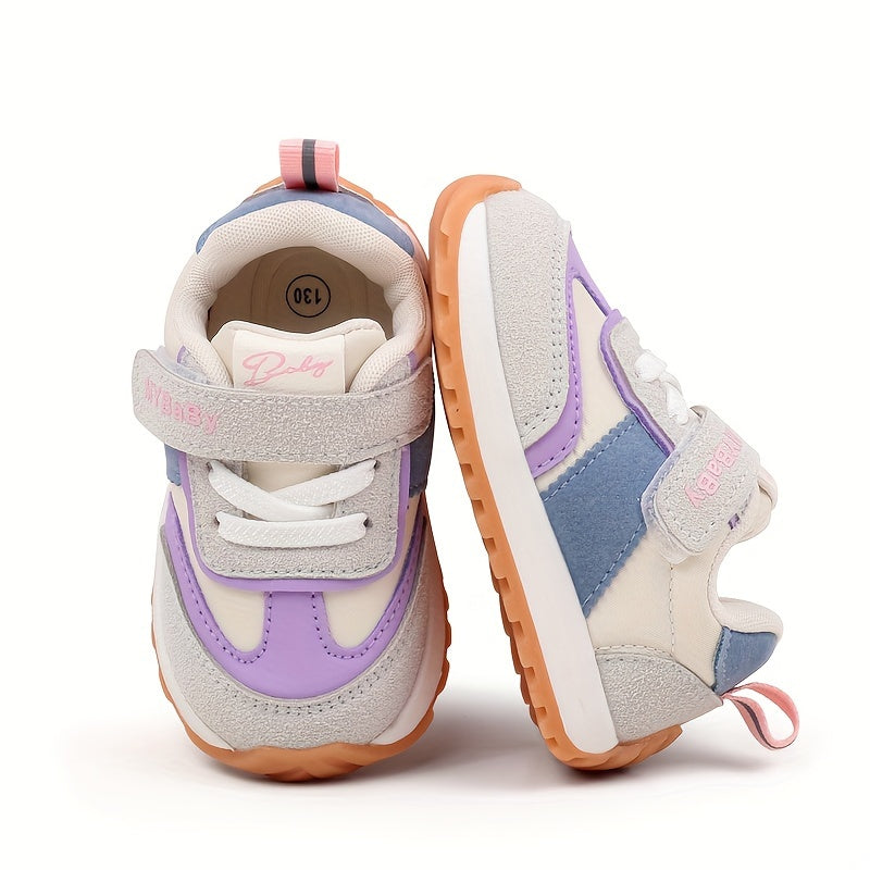 Zapatillas transpirables antideslizantes a rayas para niños pequeños con correa ajustable para exteriores, casual en primavera y otoño