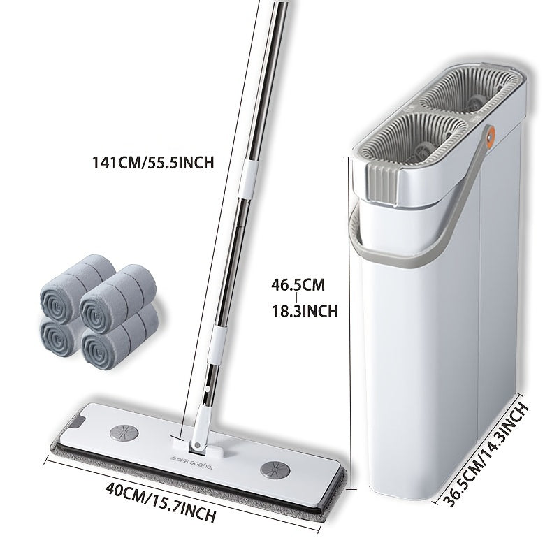 Avtomobil va shisha tozalash uchun aylanadigan boshli uzun pole mop va kova to'plami