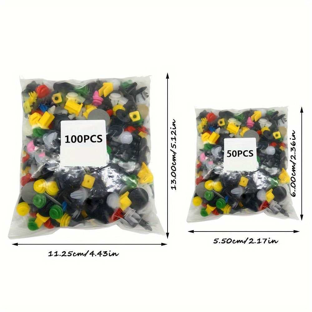 50/100pcs Universal Car Plastic Door Panel Bumper Rivet Fastener Kit
