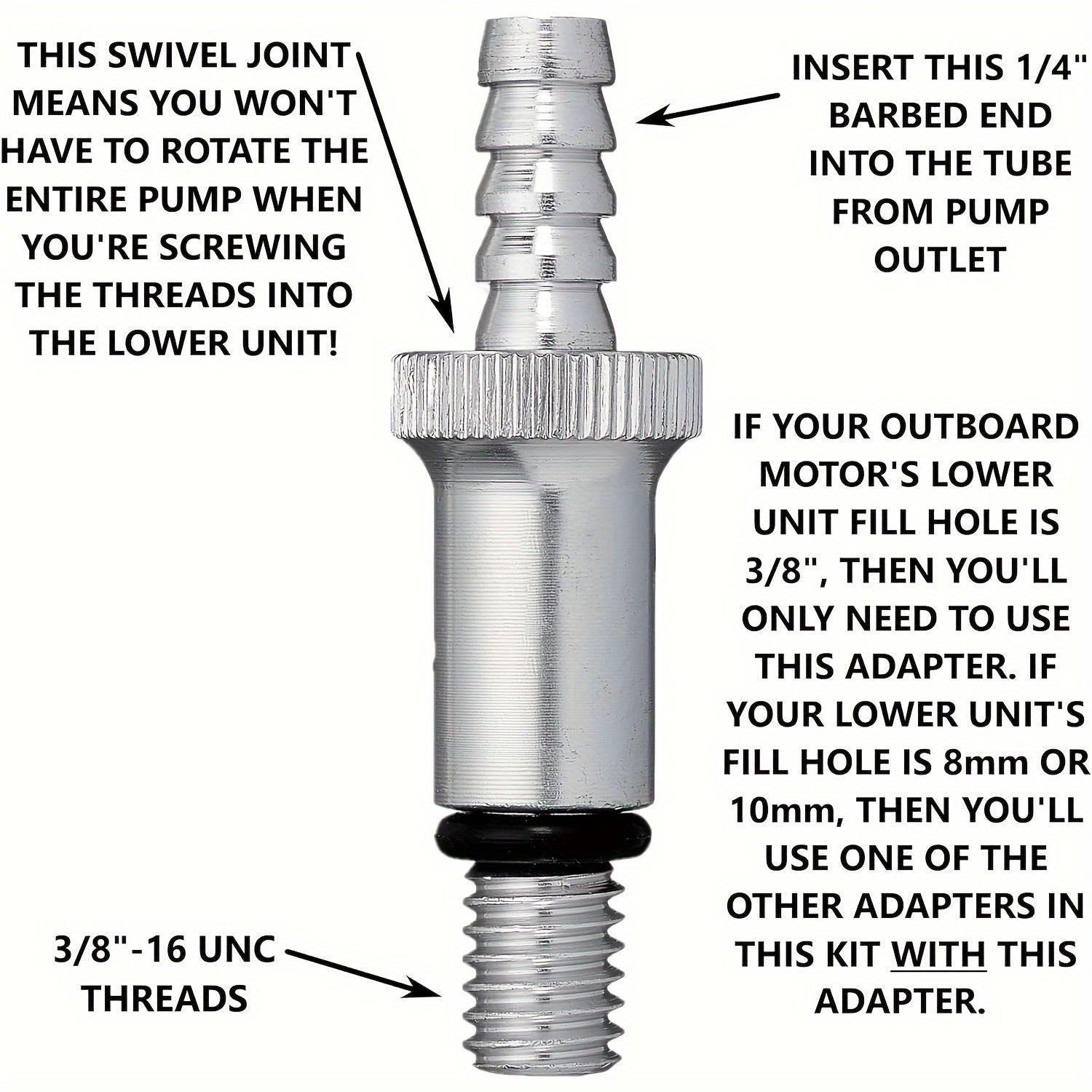 Marin uskunalari yog'ini o'tkazish nasosi, tashqi motorlar uchun, moslashuvchan shlang va burilish bilan