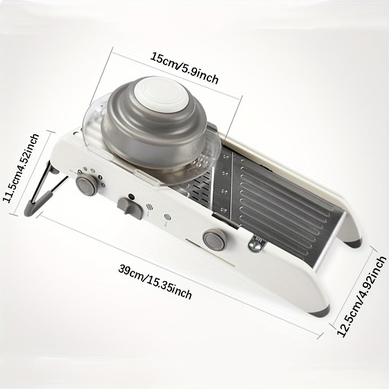 Premium Stainless Steel Vegetable Chopper 1pc Manual Food Processor with Curved Blades