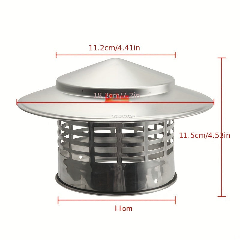 Durable Stainless Steel Chimney Cap Rainproof Vent Cover for Flue and Duct Pipes