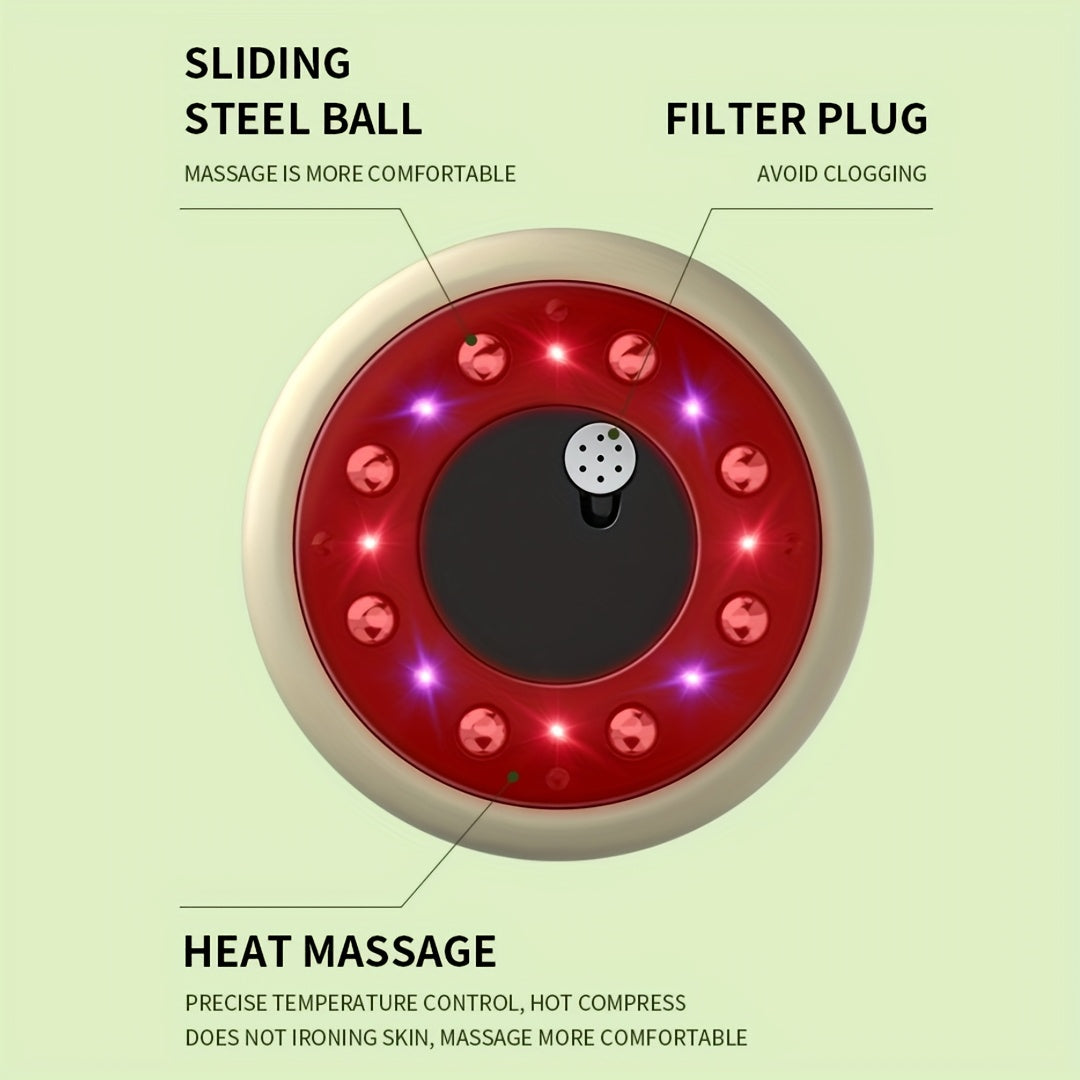 Portable Cupping Massager with Heat Function 9 Levels Rechargeable 1200mAh Ergonomic Design