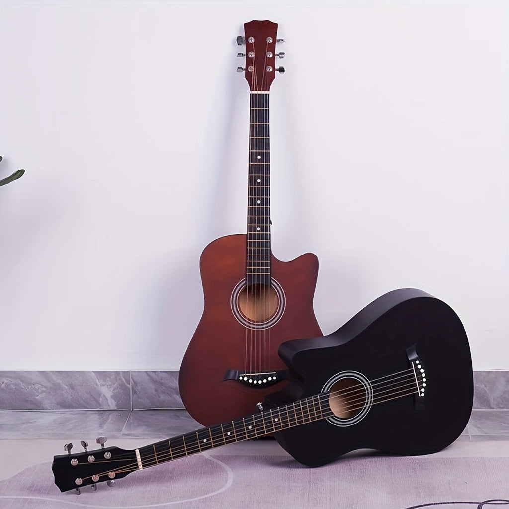 38-Inch Acoustic Guitar Starter Kit for Beginners with Backpack Strap Capo Picks Strings Cloth