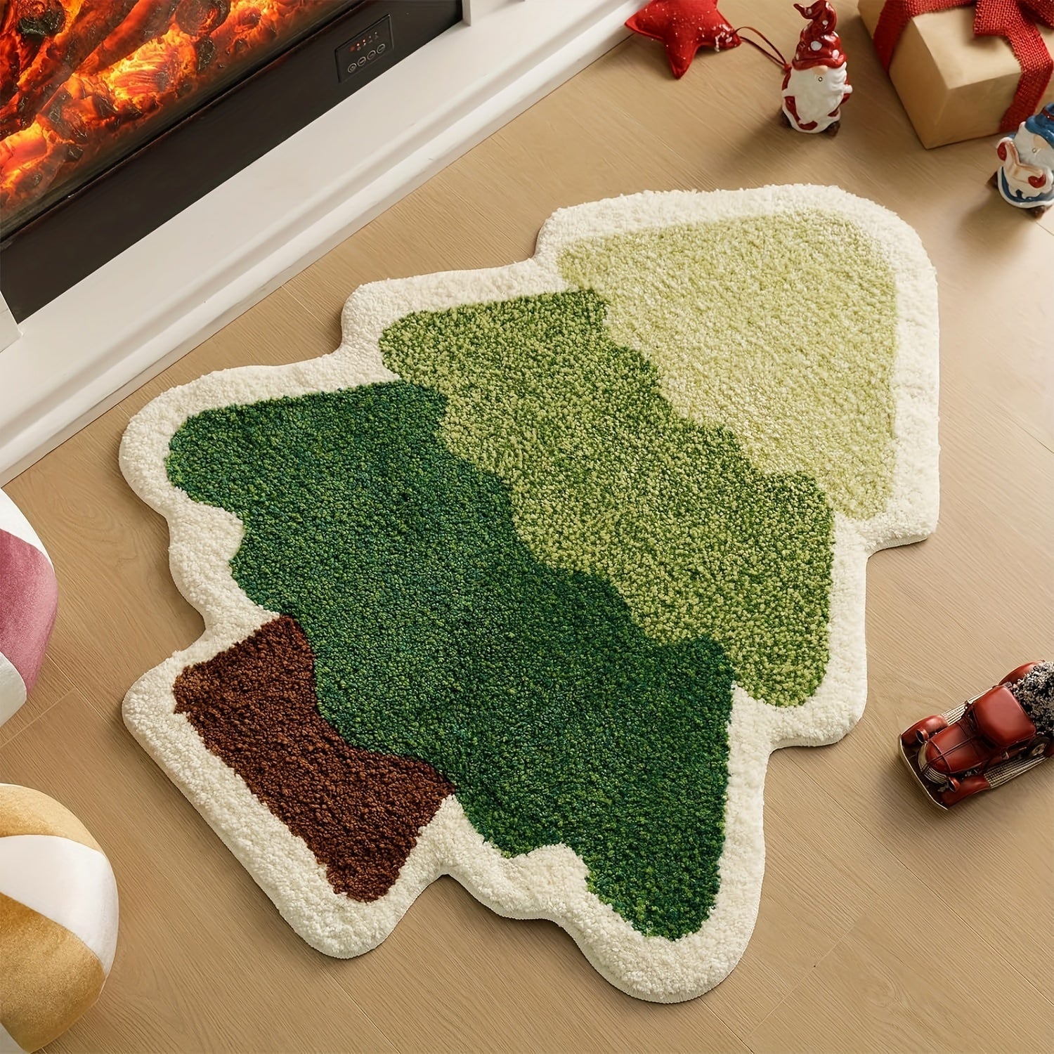 Christmas Tree Bathroom Mat Non-Slip Rug for Bathroom Living Room Entryway