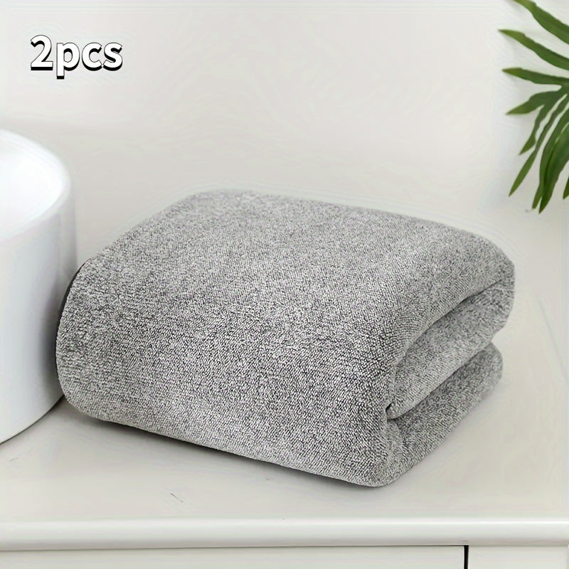 Set of 2 Absorbent Breathable Microfiber Bath Towels for Fitness and Yoga