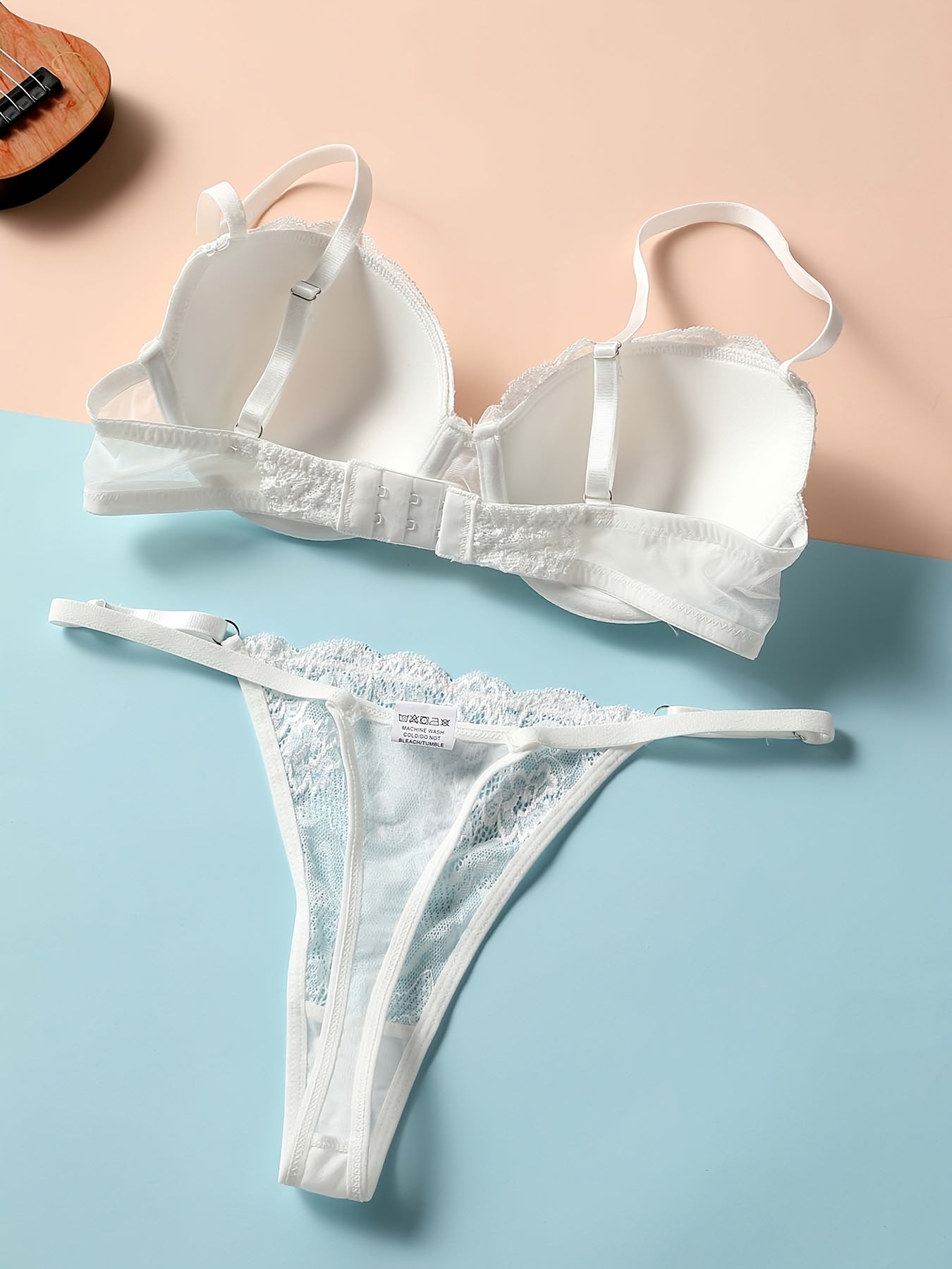 Jozibali Dantelli Bra va Tanga To'plami, Push-Up Bra va Tarmoq Tanga Ichki Kiymlari, Ayollar Ichki Kiymlari