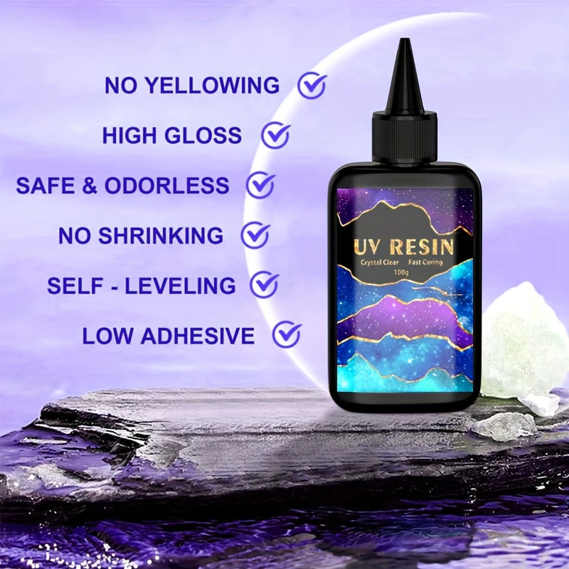 UV Resin Kit 10g 25g 60g 100g Clear Hard Epoxy for Jewelry and Art Projects