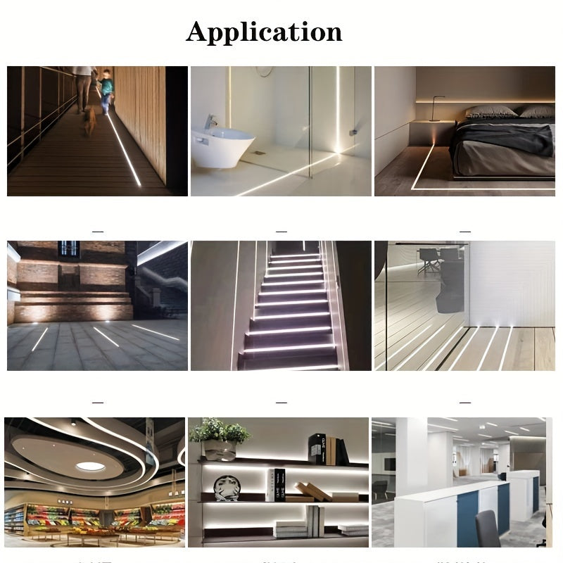 12-Pack LED Channel System with Cover for 10mm and 12mm Strip Lights Includes Diffuser and Hardware
