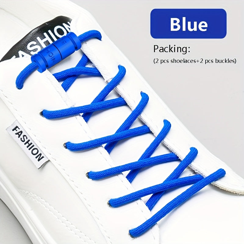 Unisex Elastic Shoe Laces with Buckles for Sports & Casual Shoes