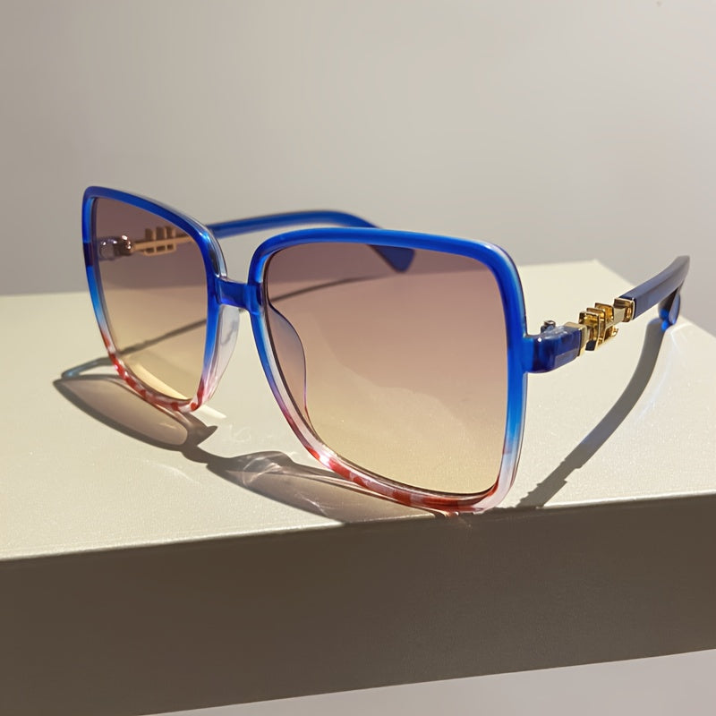 Large Gradient Lens Square Sunglasses for Women and Men Anti-Glare Driving Beach Travel
