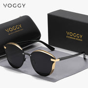 Retro Butterfly Polarized Sunglasses for Men Women Metal Frame Wide Lens