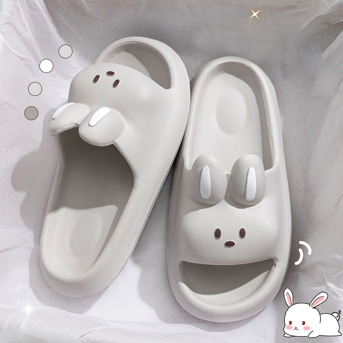 Ayollar uchun EVA Bunny Slides tormozsiz, engil hammom poyabzali