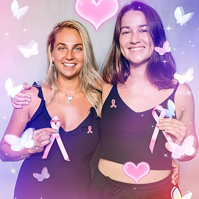 Pink Ribbon Awareness Lapel Pins for Charity Fundraising Survivor Recognition 6/12 Pack