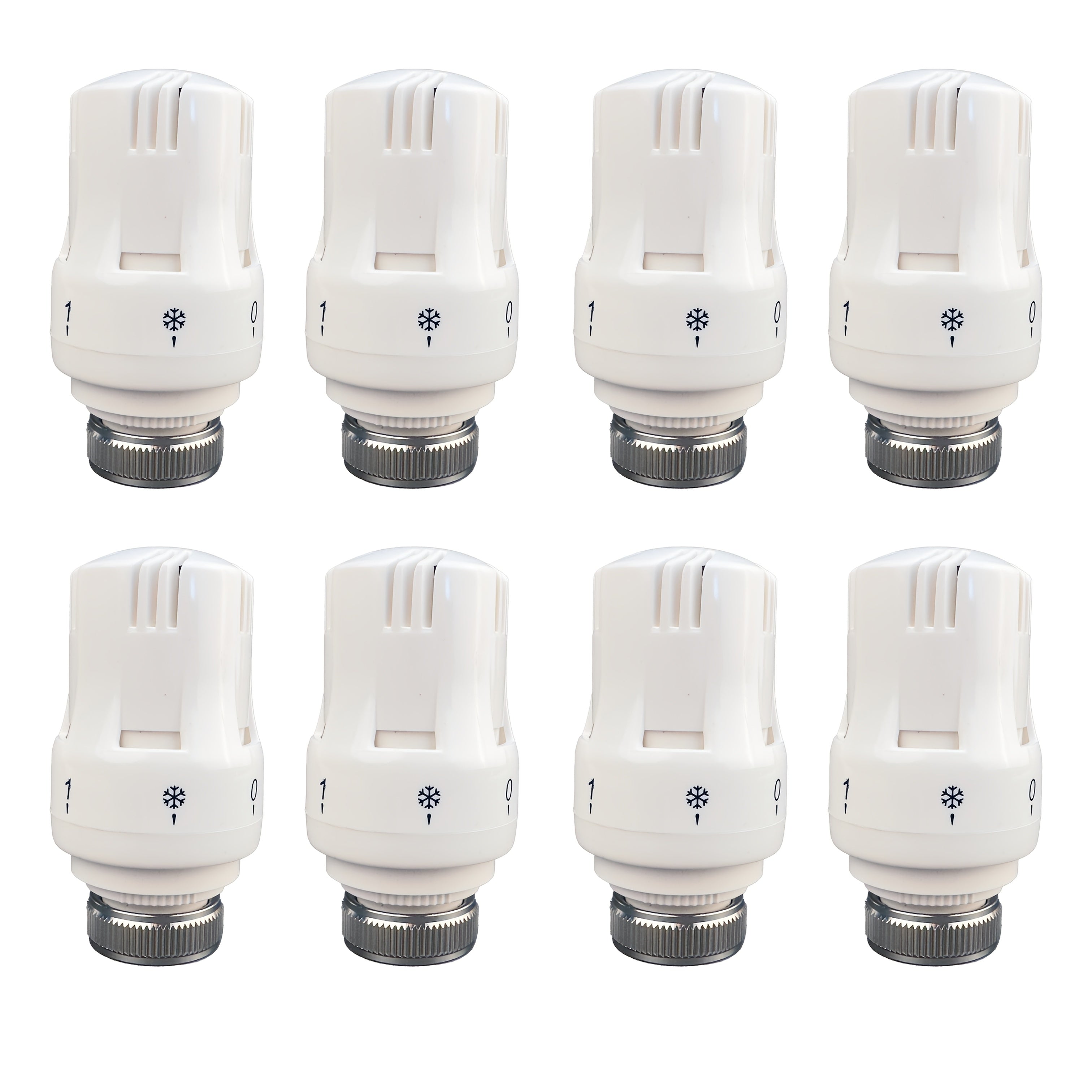 Set of 8 Thermostatic Radiator Heads M30x1.5 Smart Temperature Control ABS