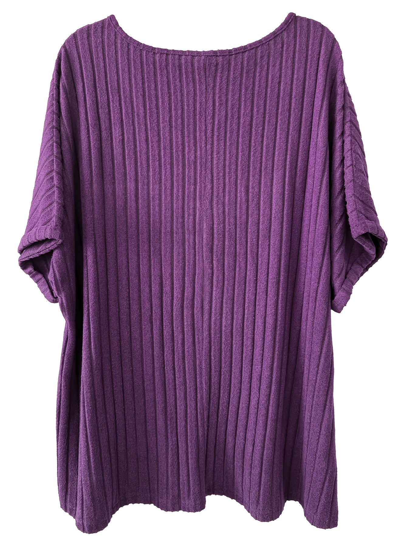 Women’s Plus Size Crew Neck T-Shirt Short Sleeve Zipper Faux Pockets