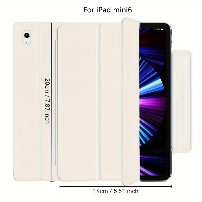 iPad Mini 6, Air 4/5, Pro 11 2022, Air 6 11inch 2024 uchun sun'iy charm aqlli qop. Qalam ushlagichi, kuchli magnit yopilishi va ultra ingichka dizayni bilan egiluvchan qattiq qopqoqni o'z ichiga oladi.