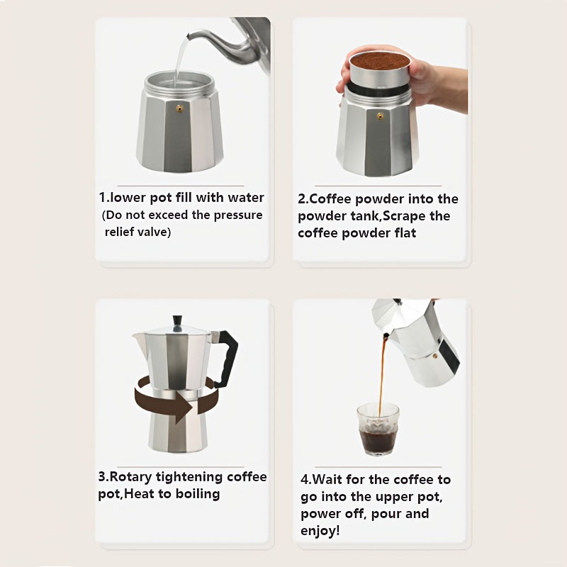 Stainless Steel Coffee Pot Classic Moka Pot Octagonal Espresso Maker