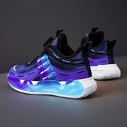 Boys High Top Basketball Shoes Non-Slip Shock Absorbing Outdoor Sneakers