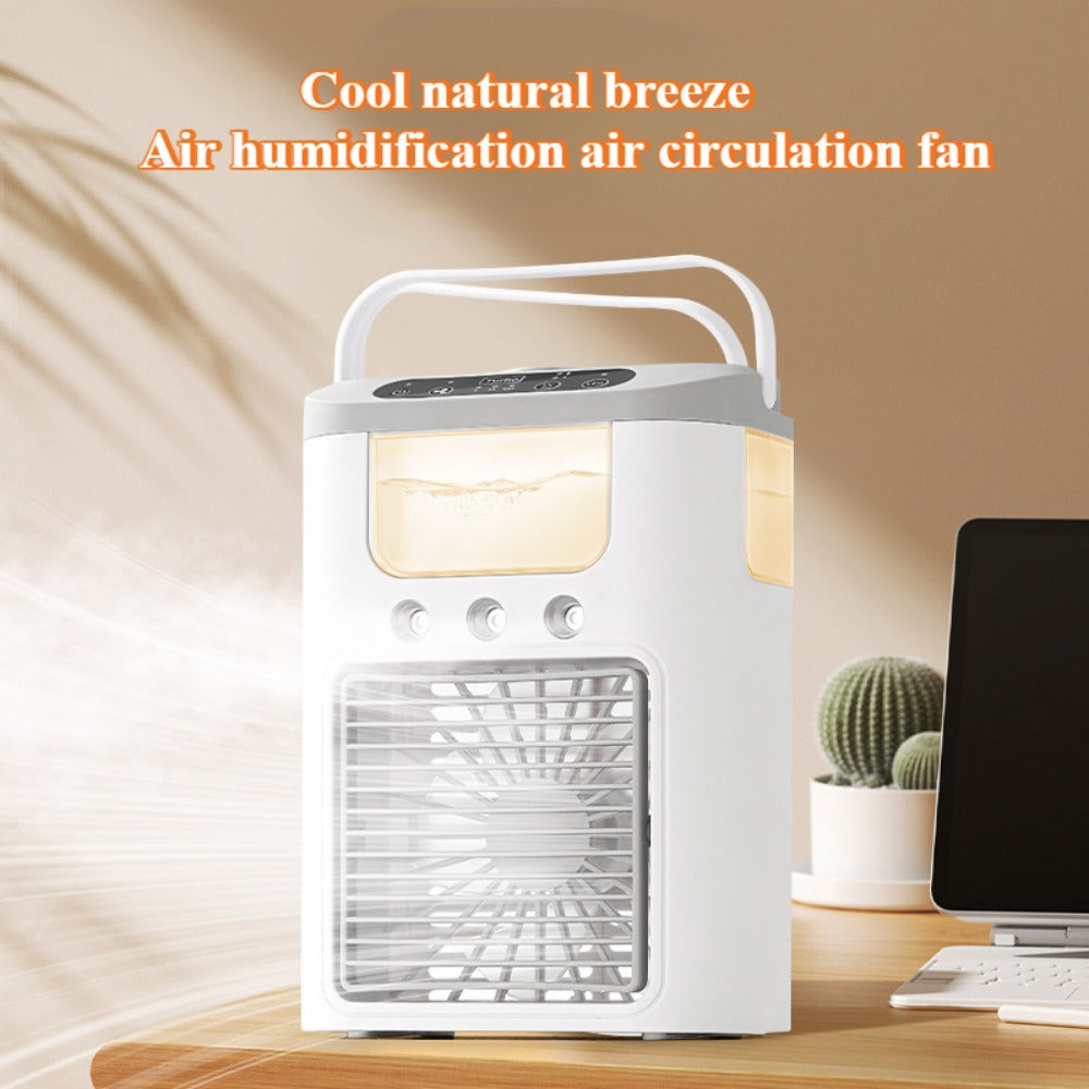 Portable Mini Air Conditioner Fan with Evaporative Cooler Humidifier USB Personal Desktop Cooling for Camping Office Car