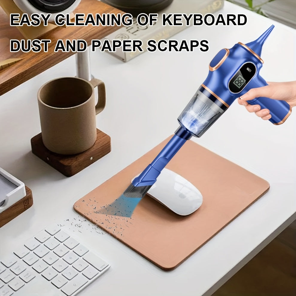 Aspiradora inalámbrica de mano con carga USB, batería de 3000mAh y succión de 3.2KPa para hogar, coche, oficina y exteriores