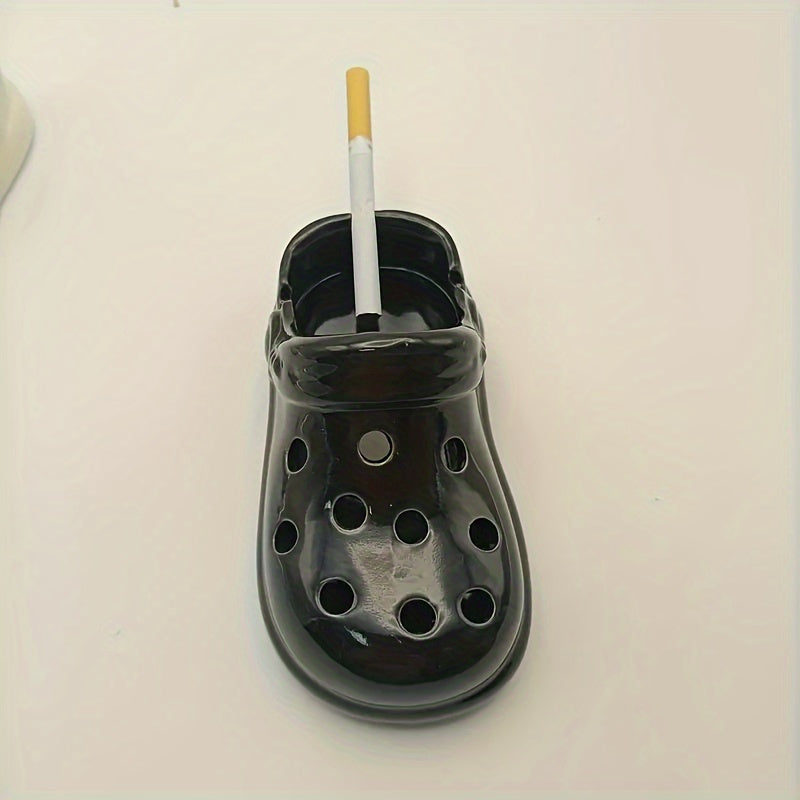 Ceramic Crocodile Shoe Ashtray Oval Desktop Decor for Home Office Hotel