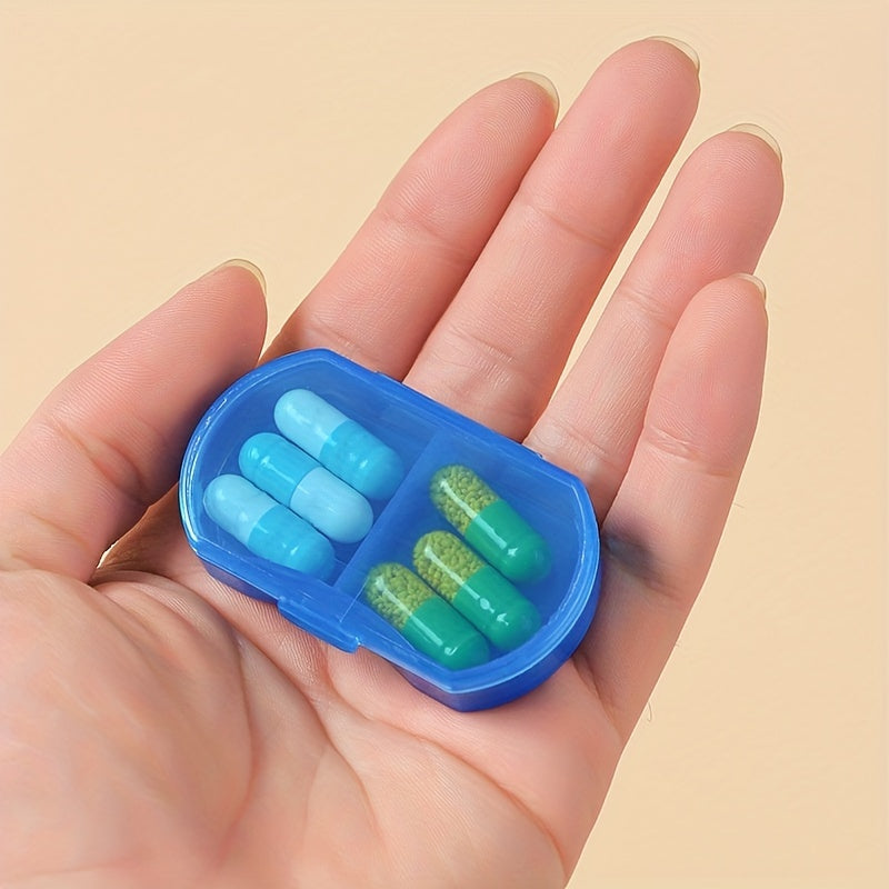 Unisex Plastic Pill Box 2-Grid Portable Waterproof Storage Container