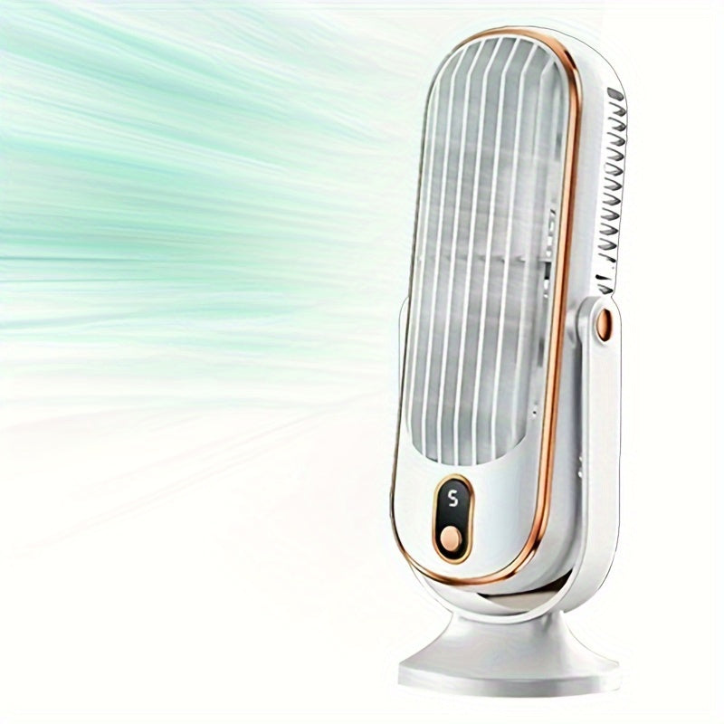 Portativ konditsioner ventilyatori 720° osillatsiya bilan, ikki motorli, USB orqali qayta zaryadlanadigan, 5 tezlik