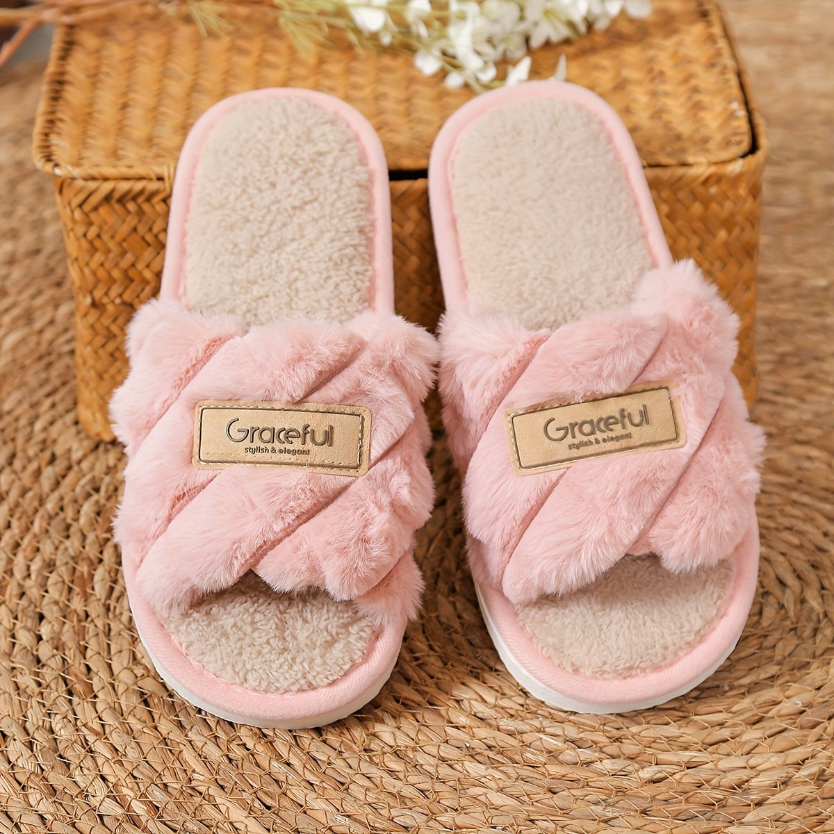 Women's Casual Indoor Flat Open-Toe Slippers for All Seasons