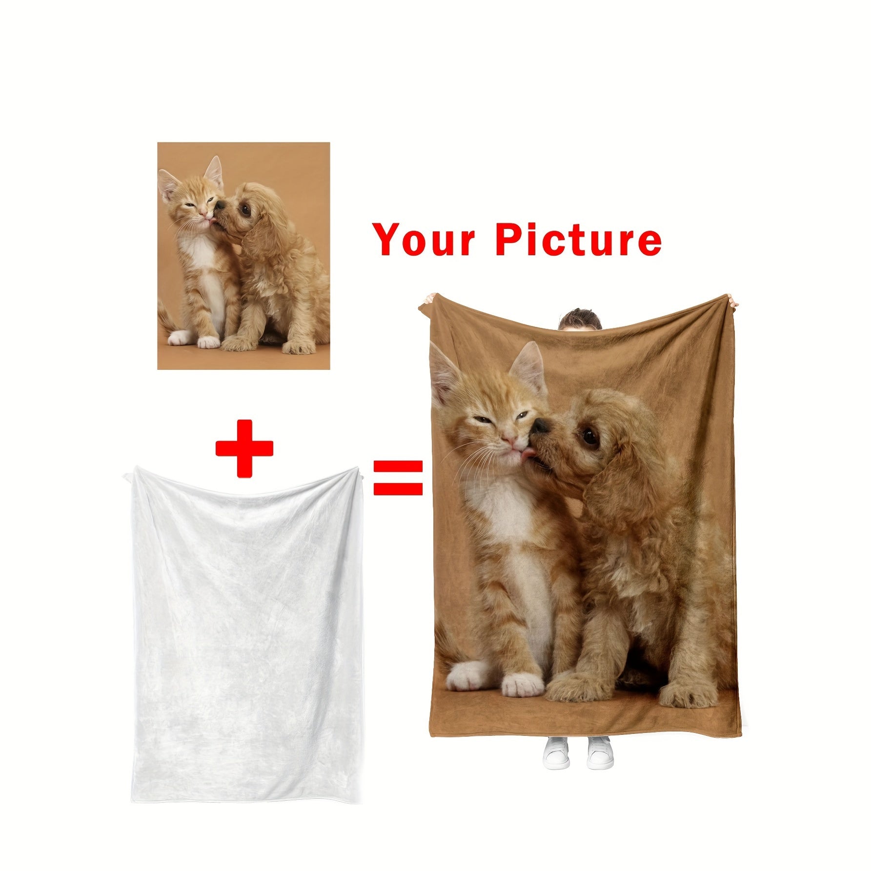 Personalized All-Season Photo Flannel Blanket with Custom Pictures, Machine Washable