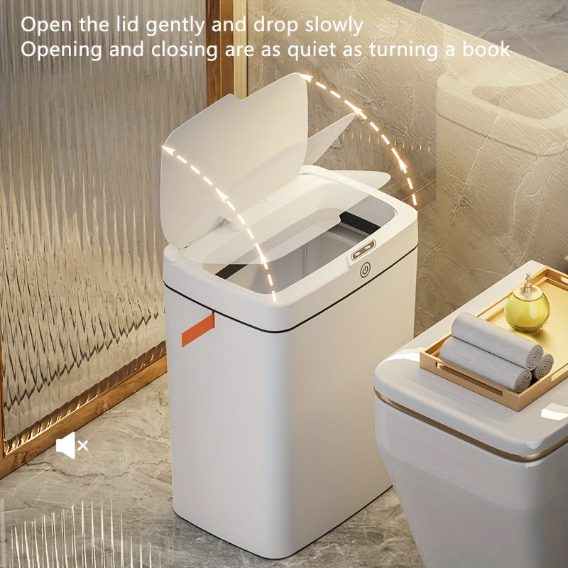 Tegmasdan 15L chiqindi qutisi, avtomatik qopqoq ochilishi bilan, oshxona, hammom va yotoqxona uchun ideal. Batareyalar bilan ishlaydi (batareyalar kiritilmagan).