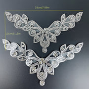 White Glass Rhinestone Applique for Shoes Dresses Bags - Handcrafted DIY Embellishment