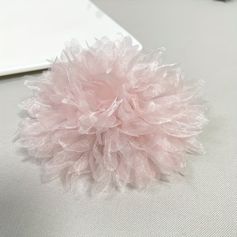 Одна большая ручная брошь-булавка для женщин, элегантная тканевая лацканная булавка с цветочным дизайном, стильный аксессуар для жакетов и платьев - включает 1 штуку