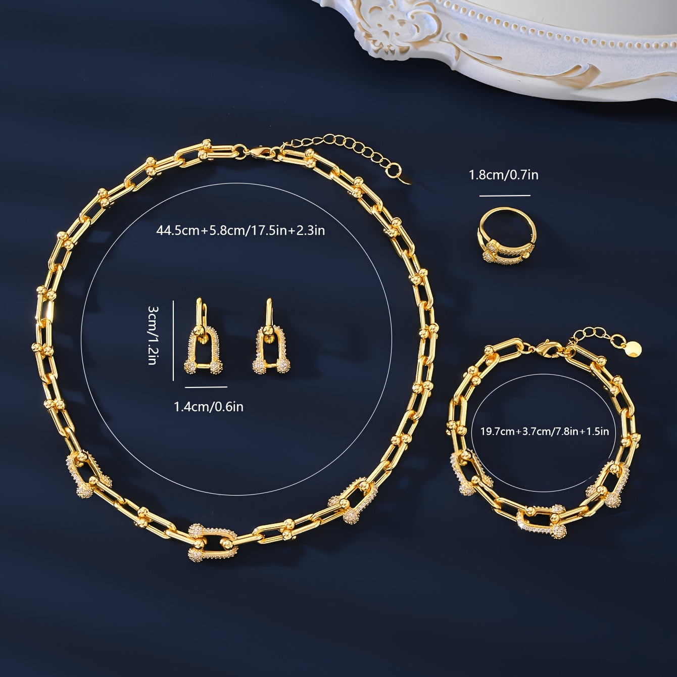 Luxury Zirconia Jewelry Set for Weddings Engagements and Daily Wear 4 Pieces